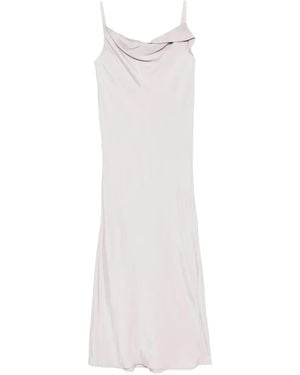 RECTO. Drapery Neckline Slip Dress - White
