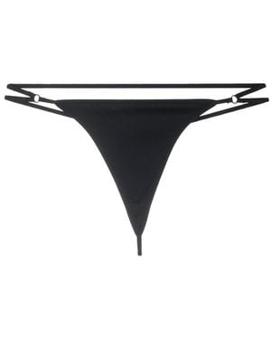 ANDREADAMO Logo-Print Strap Ribbed Thongs - Black