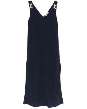 Iceberg V-Neck Woven Dress - Blue