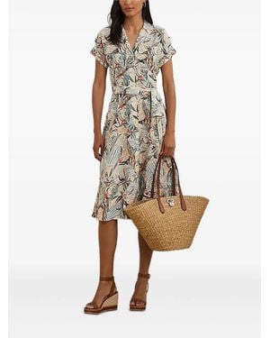 Ralph Lauren Floral-Print Belted Dress - White