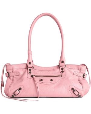 Balenciaga Citand Ethestanest West Tote Bag - Pink