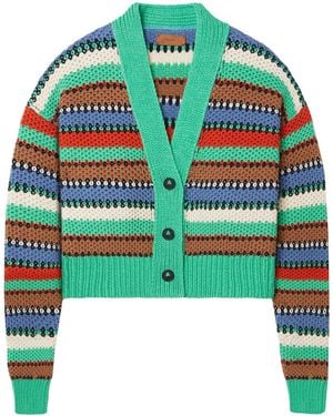 Alanui Cardigan Sunny Stripes - Verde