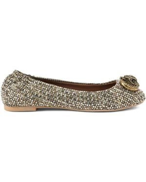 Kurt Geiger Chelsea Crystal Embellished Ballet Flats - Metallic
