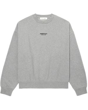 Fear Of God Logo-Print Crew-Neck Sweater - Grey