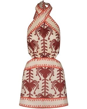 Johanna Ortiz Robe Tide Strength À Dos Nu - Rouge