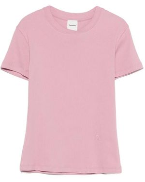 Nanushka Slim Fit Cropped T-Shirt - Pink