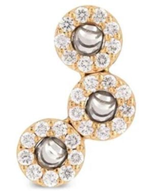 Officina Bernardi Pendientes Moon En Oro Amarillo De 18 Ct Con Diamante - Blanco