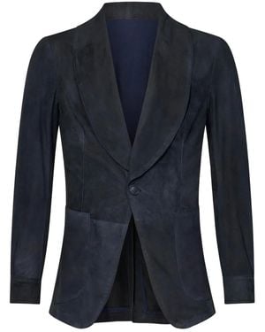 Franzese Collection Shawl-Collar Patch-Pocket Blazer - Blue