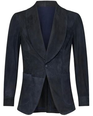 Franzese Collection Shawl-Collar Patch-Pocket Blazer - Blue