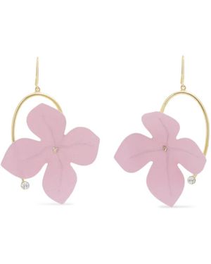 Marni Rhinestone-Flower Pendant Earrings - Pink