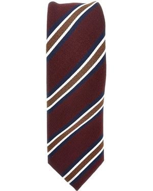 Emporio Armani Striped Silk Tie - Purple