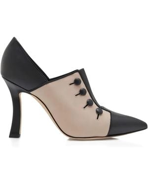 Manolo Blahnik Button Heel Pumps - Brown