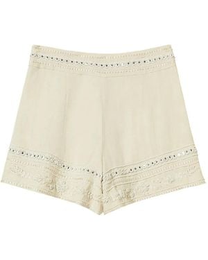 Twinset Embroidered-Detail Shorts - Natural