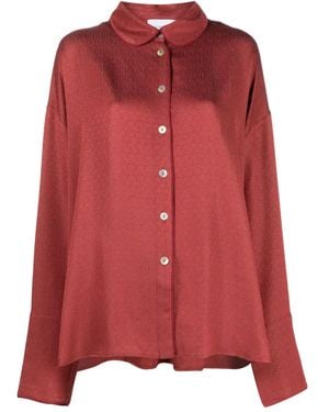 Sleeper Pastelle Pyjamatop Met Jacquard - Rood