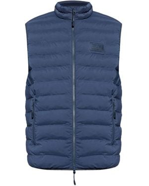 EA7 Quilted Logo-plaque Gilet - Blue