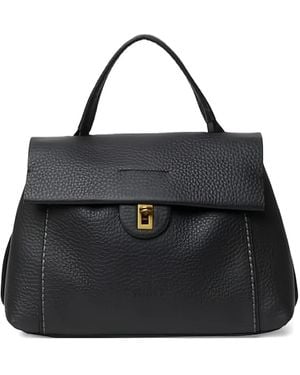 VISONA レザーハンドバッグ - ブラック
