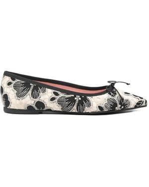 Pretty Ballerinas Floral-Print Ballet Flats - White
