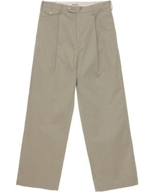 AURALEE Pintuck-Detail Chino Pants - Natural