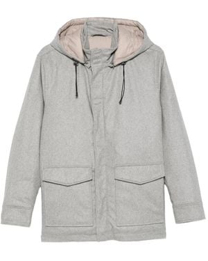 Barba Napoli Padded Drawstring-Hood Jacket - Grey