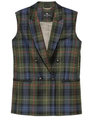 Etro Double-Breasted Gilet - Green