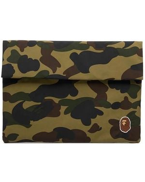 A Bathing Ape Camo Appliqué Pc Case - Black