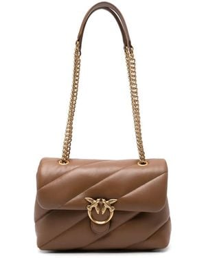 Pinko Love Birds Quilted Shoulder Bag - White