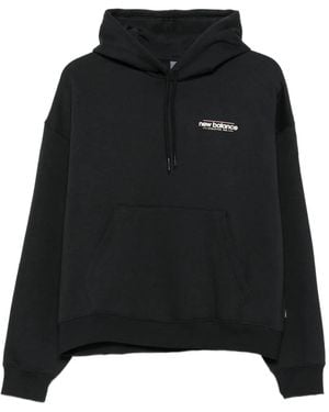 New Balance Logo-Embroidered Hoodie - Black