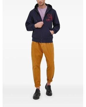 Desigual Giacca Con Ricamo E Cappuccio - Blu