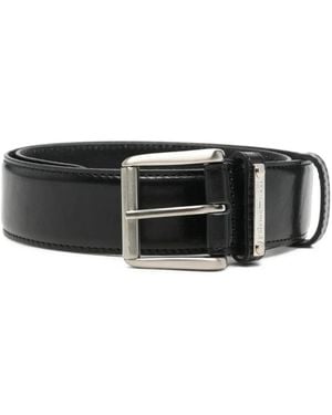 Paloma Wool Juana Waist Logo-Plaque Leather Belt - Black