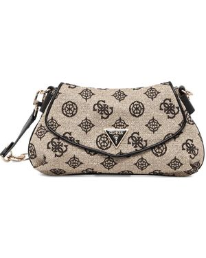 Guess Beyza 4G-Logo Shoulder Bag - Grey