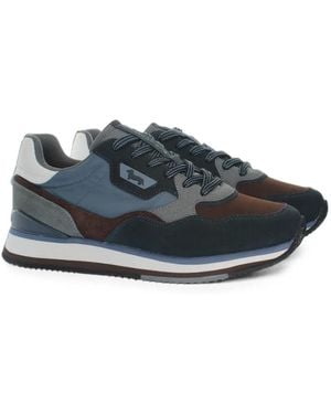 Harmont & Blaine Paneled Lace-Up Sneakers - Blue