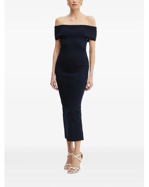 MICHAEL Michael Kors Off-Shoulder Midi Dress - Blue