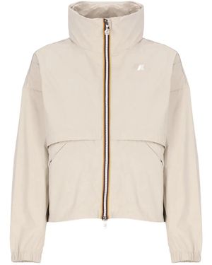 K-Way Aubette High-Neckline Foldable-Hood Jacket - Natural