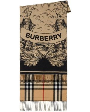 Burberry Reversible Scarf Ekd - Natural