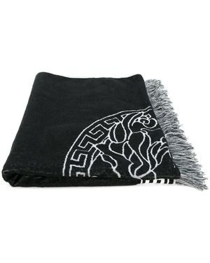 Versace Serviette de plage Medusa - Noir