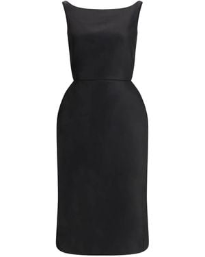 Magda Butrym Midi Square Neck Dress - Black