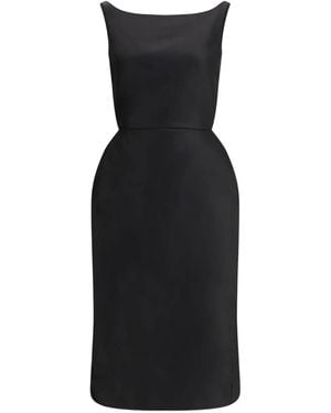 Magda Butrym Midi Square Neck Dress - Black
