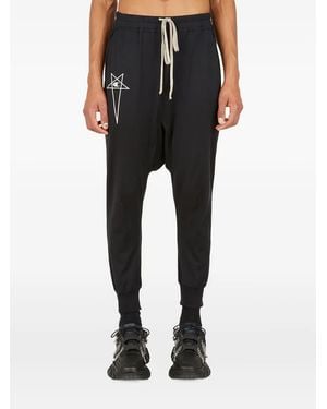 Rick Owens X Champion Dropped-crotch Star-logo Embroidered Trousers - ブラック