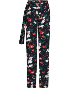 Rabanne Floral-Print Straight Trousers - Black
