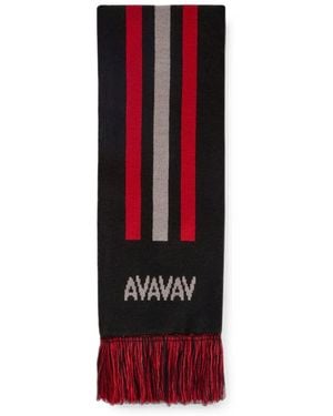 adidas X Avavav Logo-Intarsia Fringed Scarf - Red