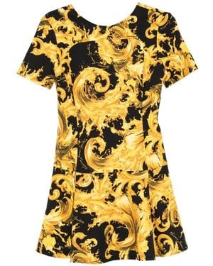 Versace Jeans Couture Baroque Print Mini Dress - Yellow