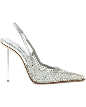 Le Silla Gilda Rhinestone-Embellishment Slingback Pumps - White