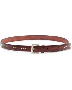 Orciani Stud-Embellished Leather Belt - Brown