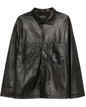 Emporio Armani Leather Jacket - Black