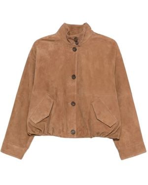 Jonathan Simkhai Geknöpfte Wildlederjacke - Braun