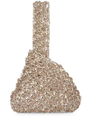 HIBOURAMA Niky Crystal-Embellished Tote Bag - Natural