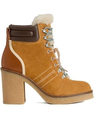 Woolrich Lace-Up Shearling-Trim Boots - Brown