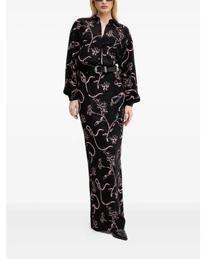 Moschino Floral-print Maxi Day Dress - Black