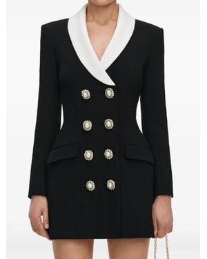 Self-Portrait Tailored Blazer Mini Dress - Black