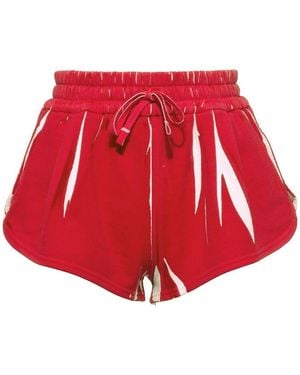 Miu Miu Abstract-Print Short Shorts - Red